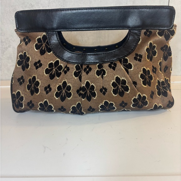 Apt. 9 Y2K Black and Brown Floral Wimsigoth Velvet Clutch - Picture 3 of 11